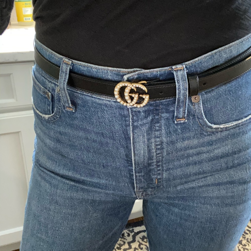 Double Pearl Gucci Belt! 2 CM